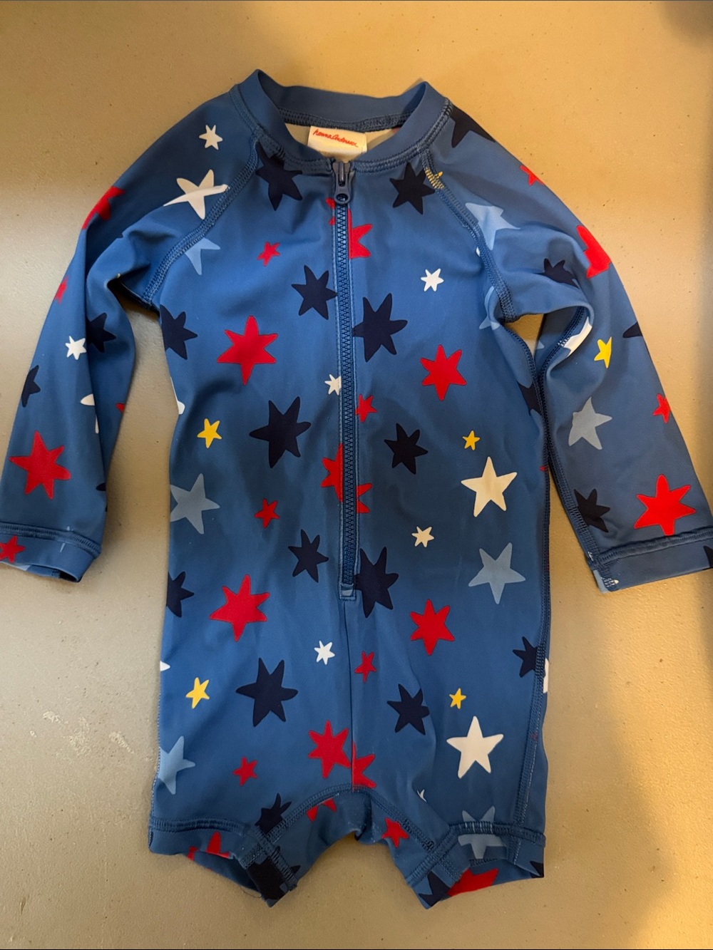 Hanna Andersson Blue Star-Print Long-Sleeve Rashguard